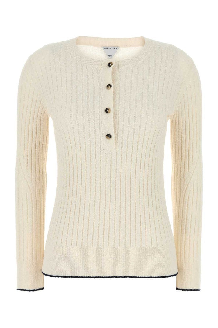Bottega Veneta Ivory Bouclé Top