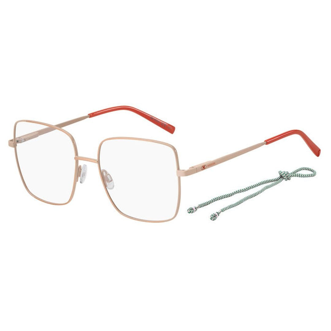 M Missoni Mmi 0021 Thin Square-Shaped Metal Frame Eyeglasses With Braided Cord