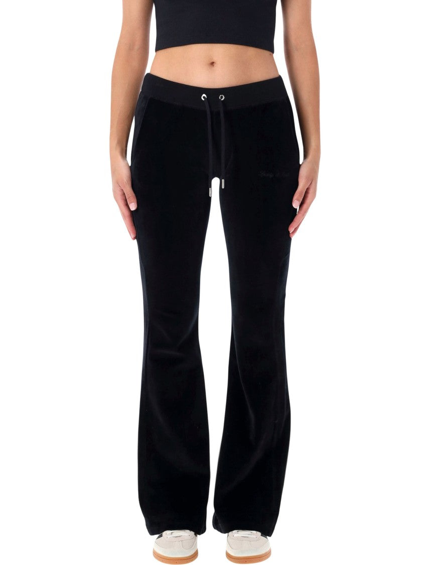 Sporty And Rich Velour Crystal Flared Jogging Pants