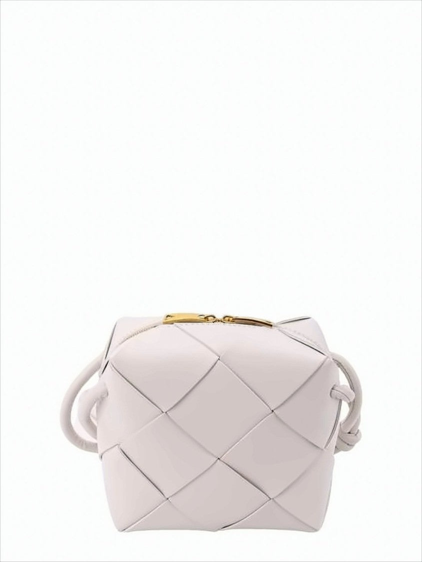 Bottega Veneta Compact White Lambskin Shoulder Bag