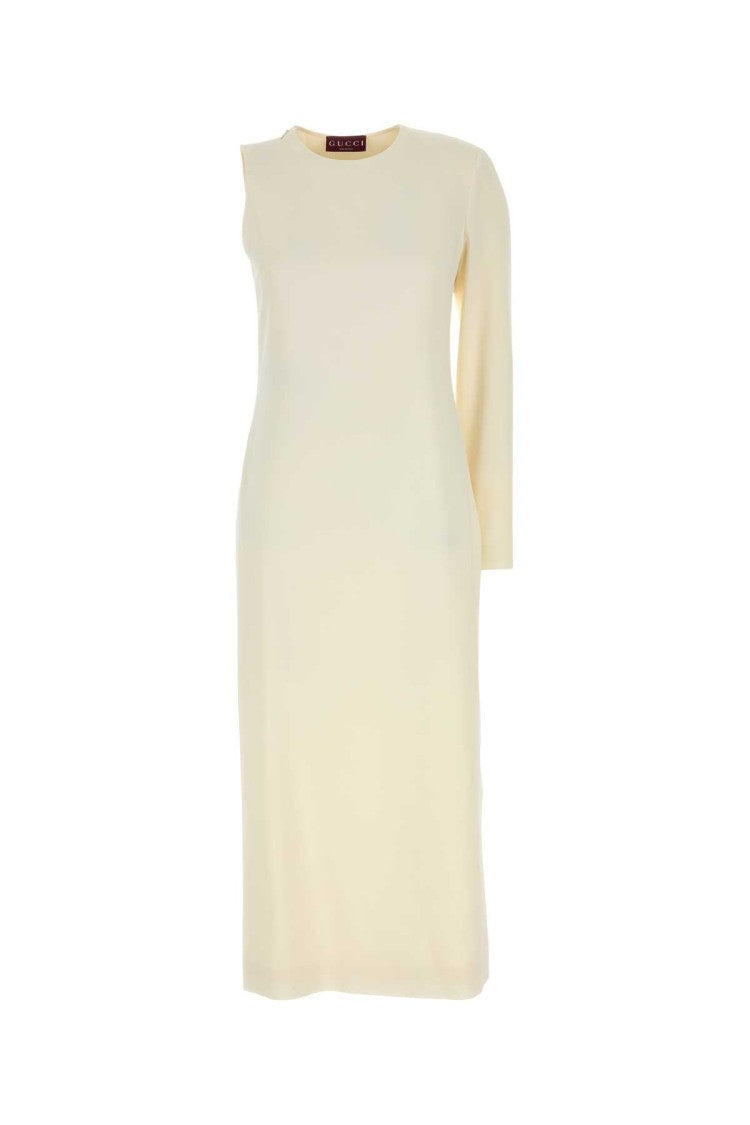 Gucci Ivory Sablã© One-Shoulder Dress