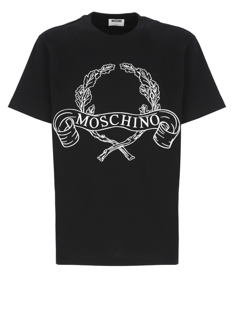 Moschino Contrasting Embroidered Logo Cotton T-Shirt