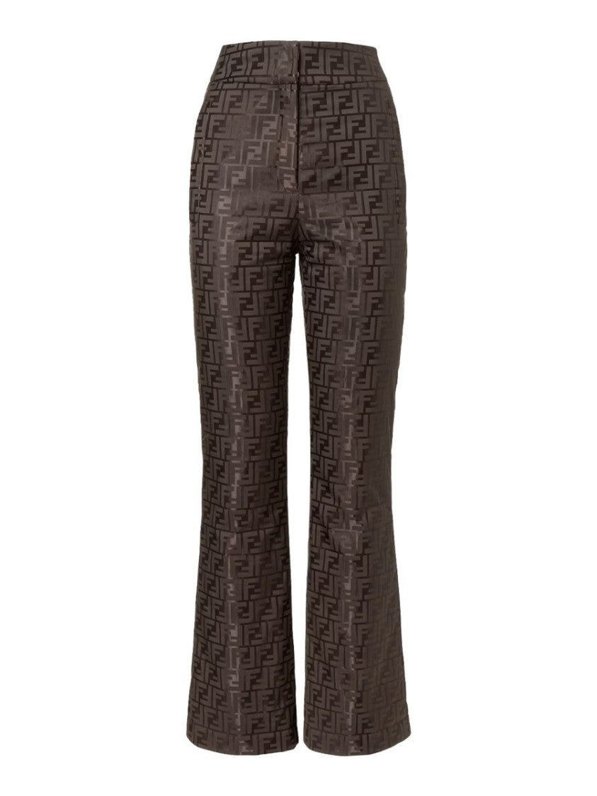 Fendi Geometric Cotton-Blend Flared Pants