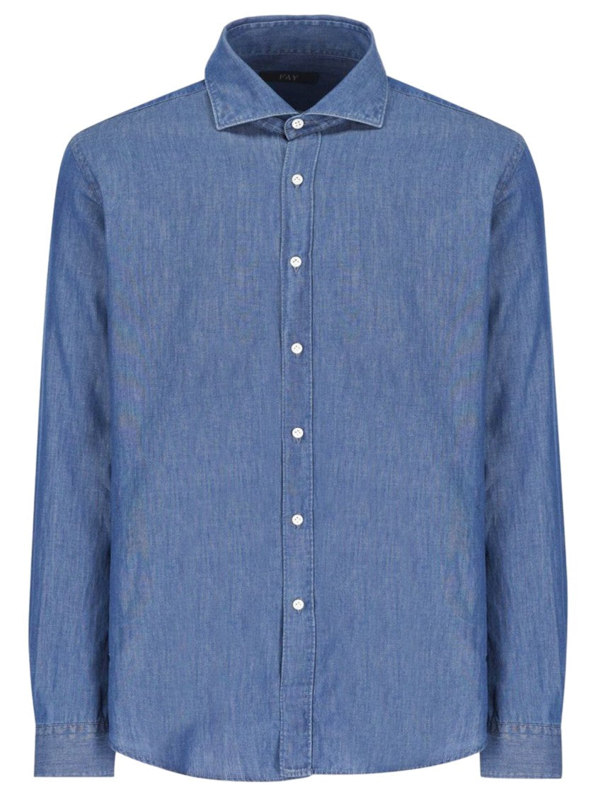Fay Long-Sleeve Denim Button-Up Shirt