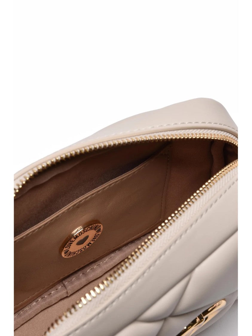 Love Moschino White Quilted Polyurethane Shoulder Bag