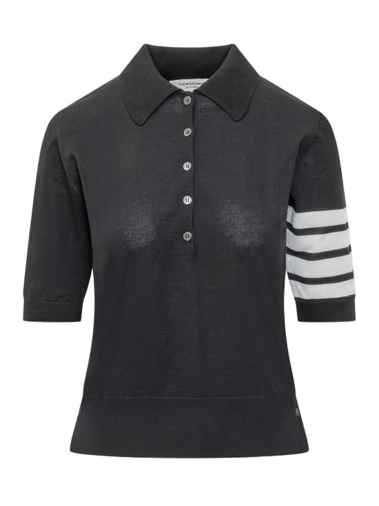 Thom Browne Classic Polo Shirt With Striped Detailing
