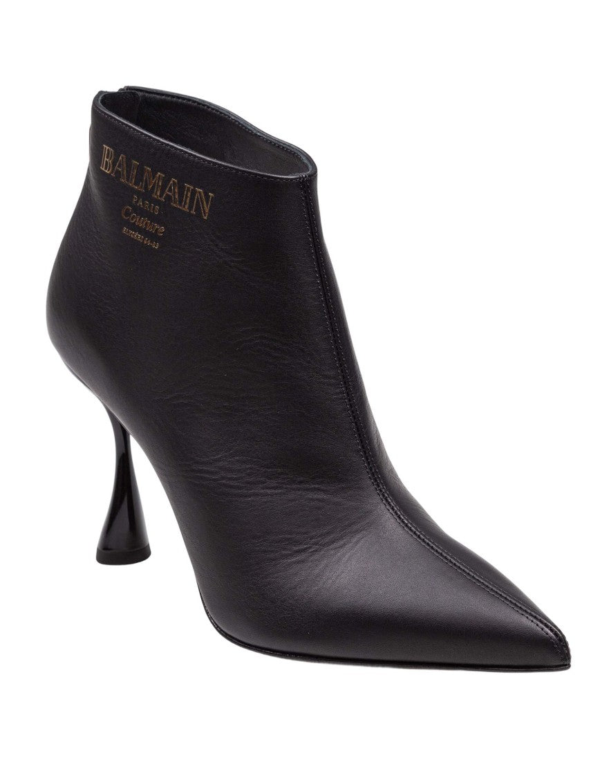Balmain Black Leather Ankle Boot
