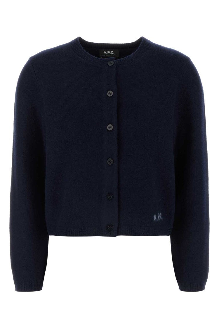 A.P.C. Navy Blue Wool Cardigan