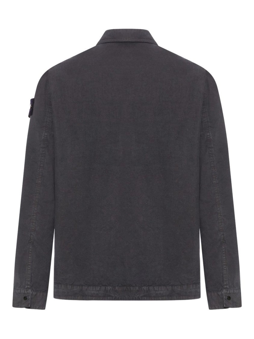 Stone Island Tailored Zip-Up Casual Shirt With Flap Pocket