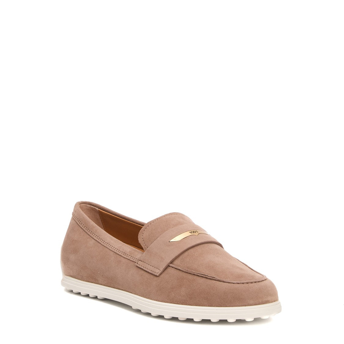 Tod's Cam Beige Rubber Sole Cream Moccasin