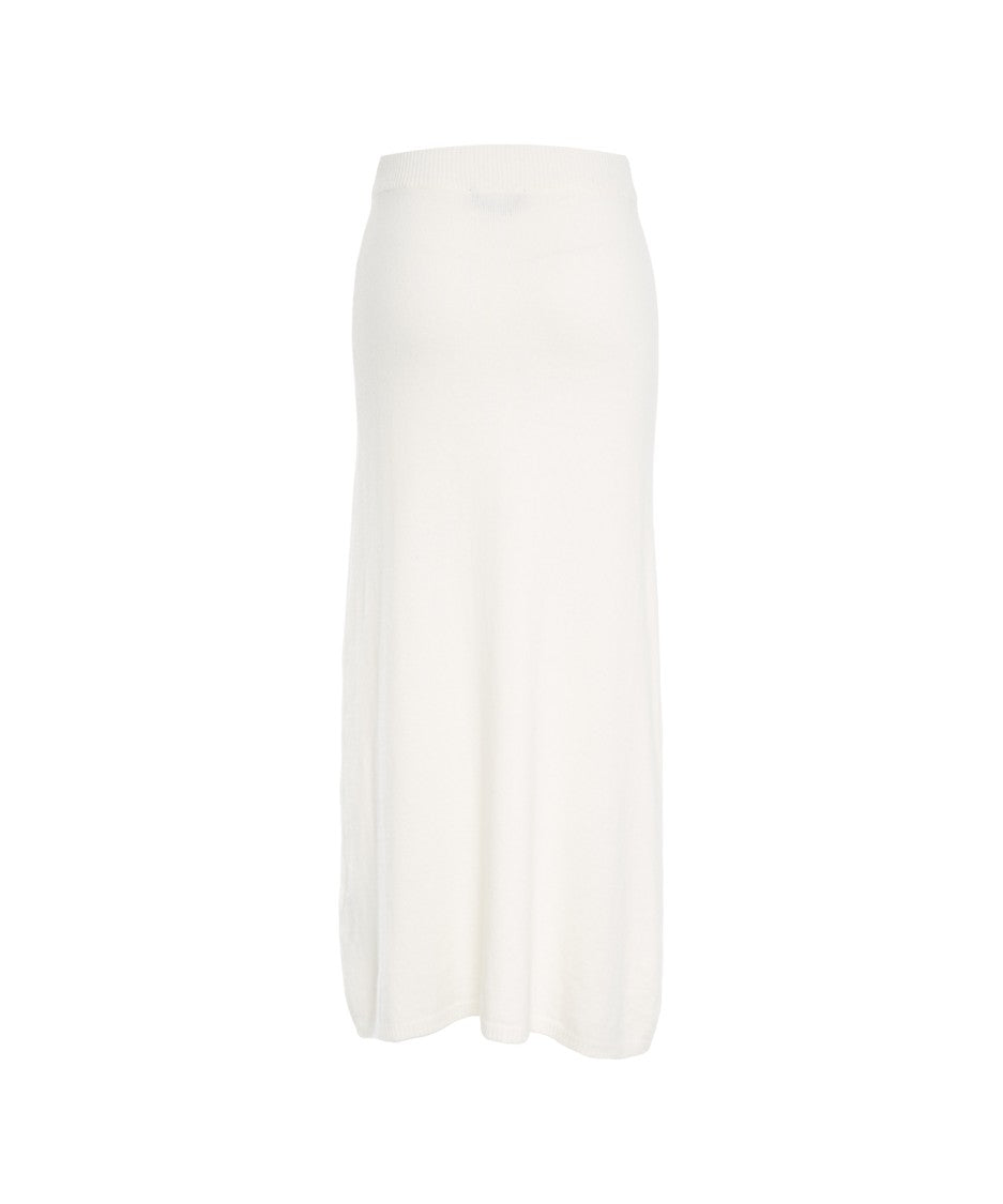 Peuterey Fitted Wool Midi Skirt With A-Line Silhouette