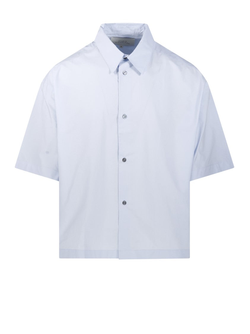 Studio Nicholson White Boxy Shirt In Organic Cotton
