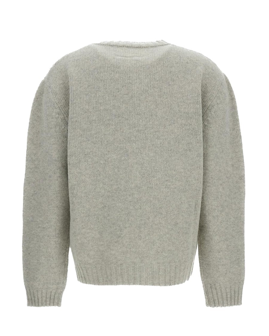 Mm6 By Maison Margiela Short-Cut Knit Sweater With Painted Logo Detail