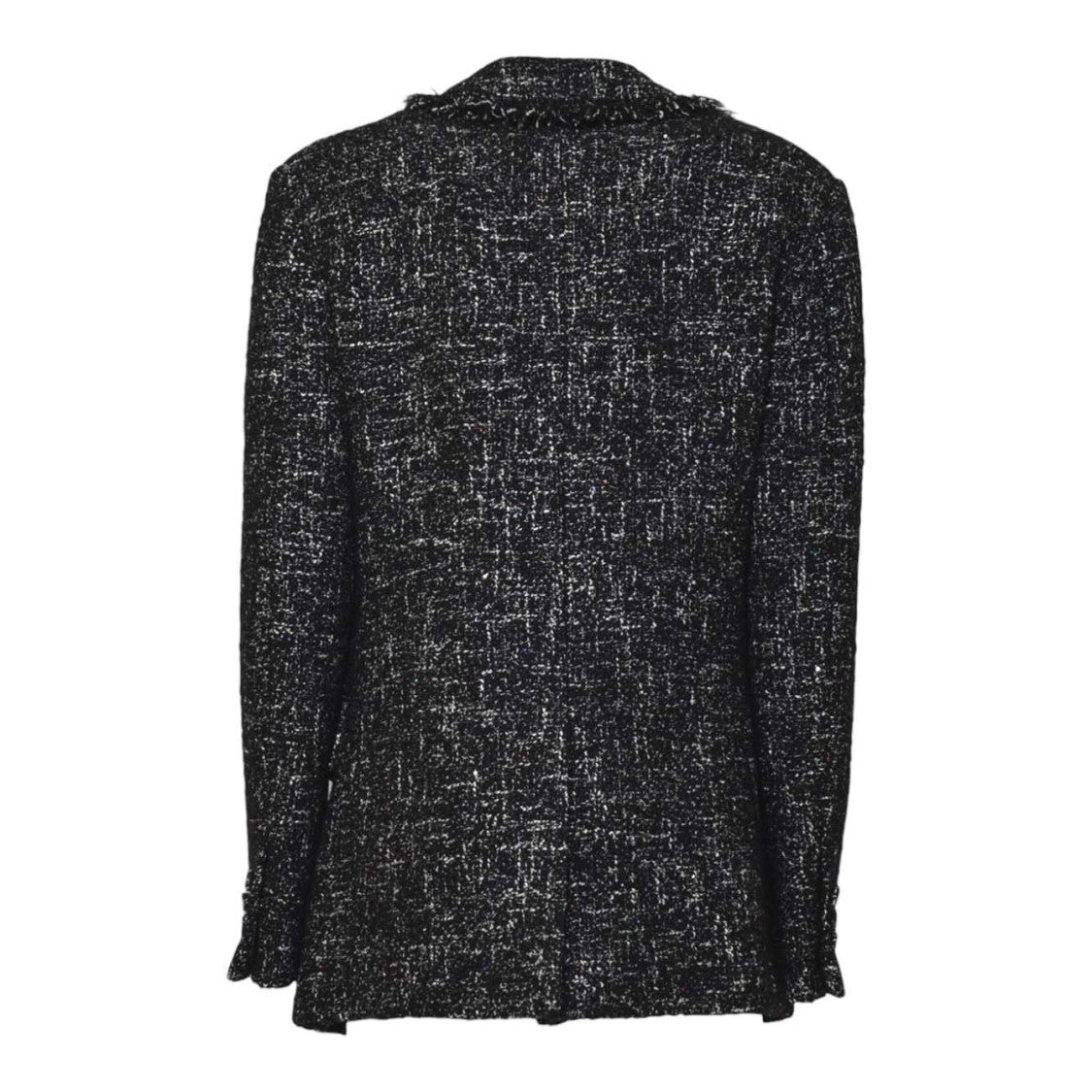 Msgm Tailored Textured Jacket With Frayed Edges