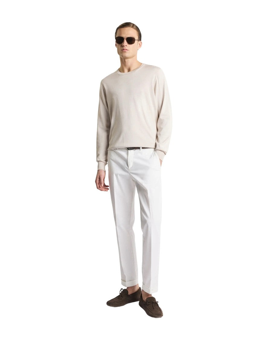 Fay Crew Neck Knitwear In Stucco Tone