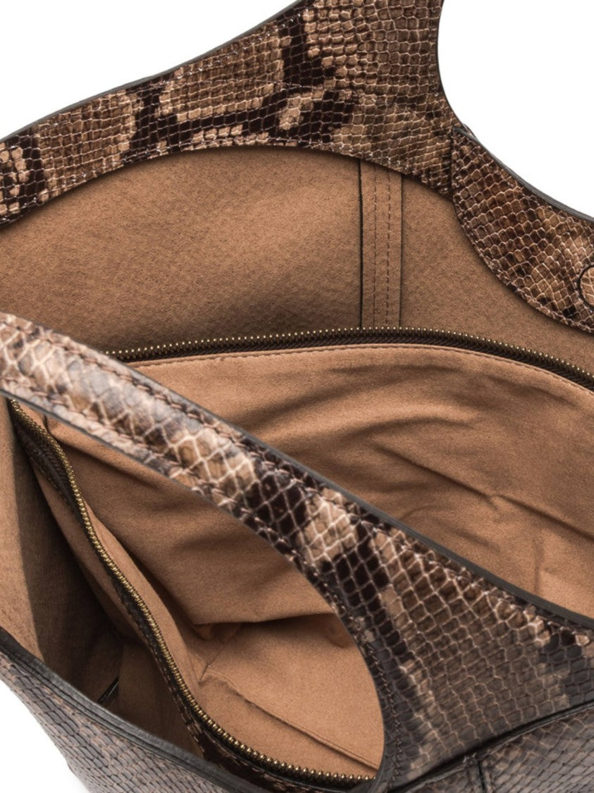 Gianni Chiarini Structured Shoulder Bag With Snakeskin Pattern