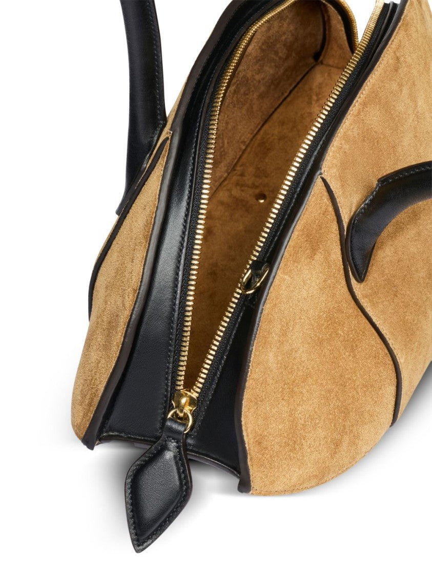 Nina Ricci Elongated Oval Brown Bag With Structured Silhouette