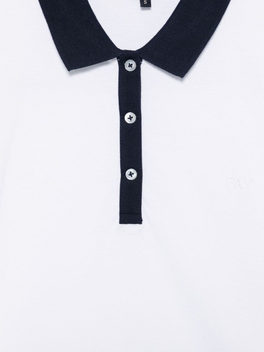 Fay Short-Sleeved Polo Shirt With Contrasting Collar