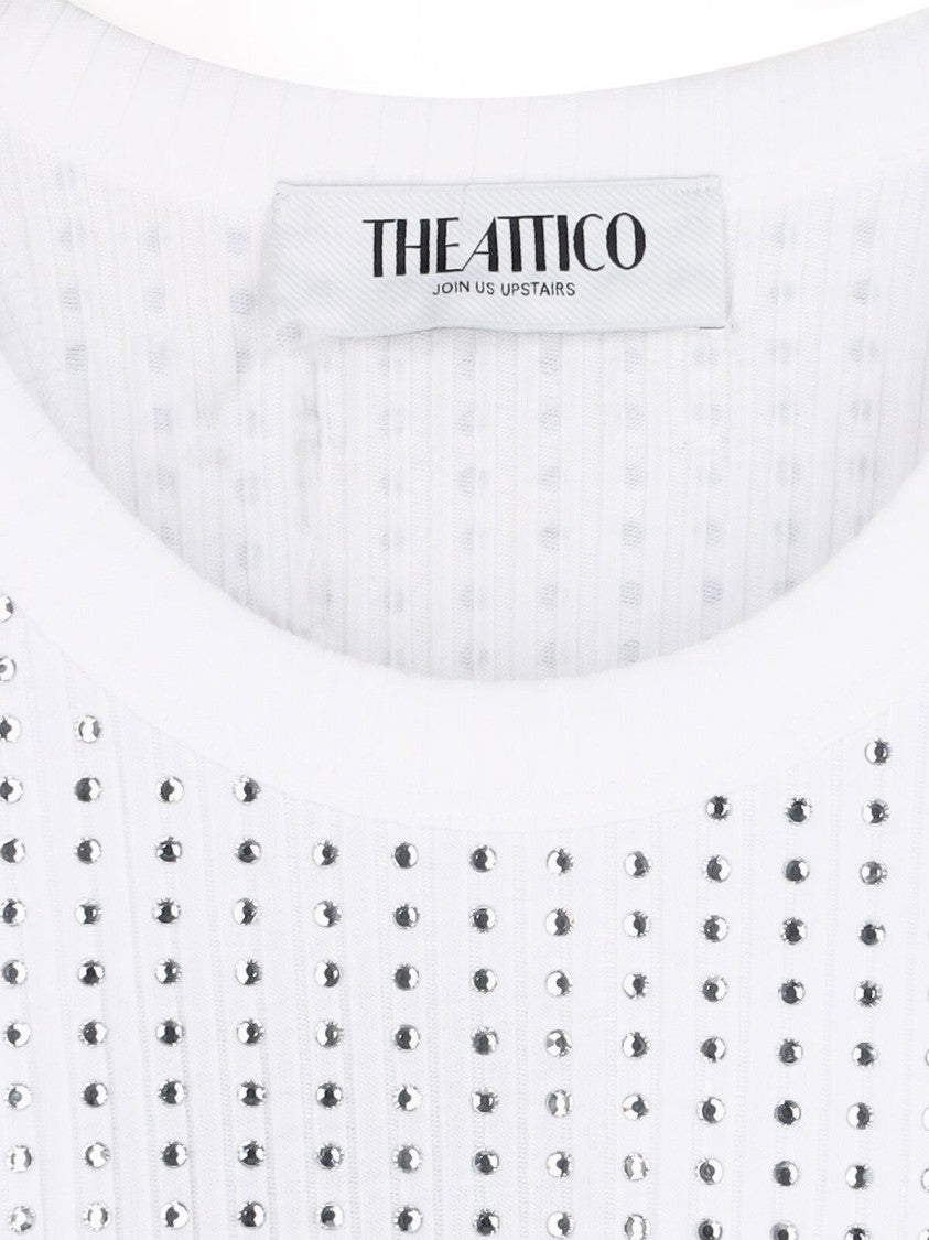 The Attico Crystal Tank Top – White