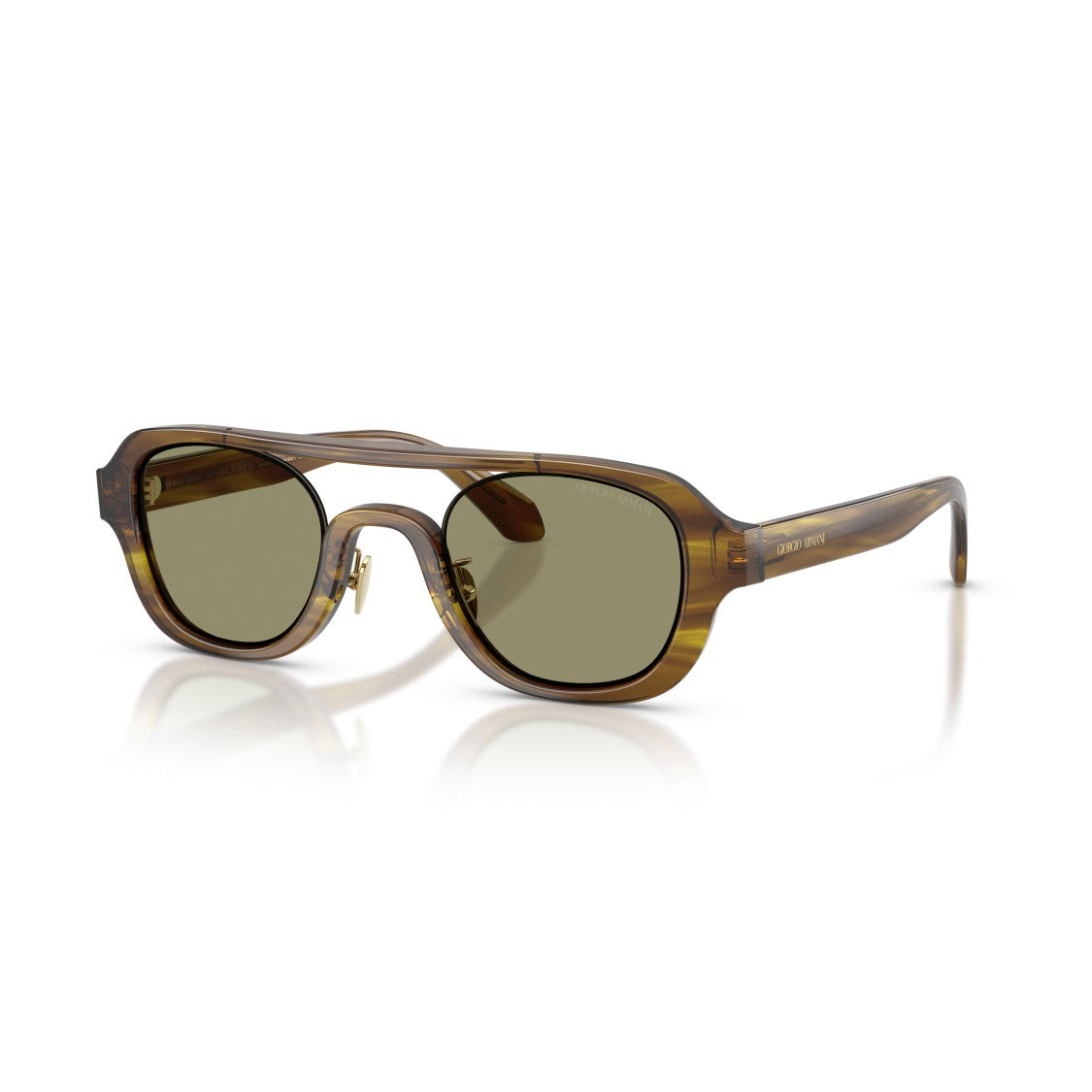 Giorgio Armani 0Ar8247 Translucent Brown Acetate Sunglasses With Olive Green Lenses