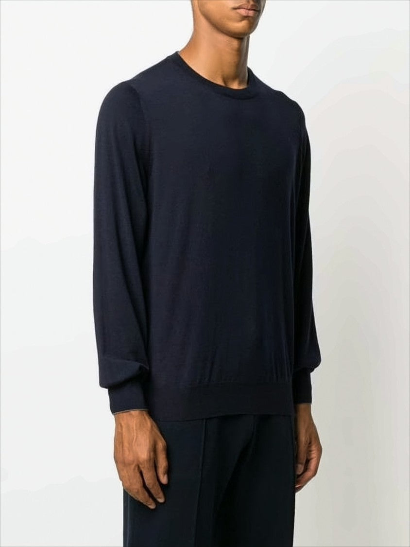 Brunello Cucinelli Fine Knit Crew Neck Sweater In Luxurious Materials