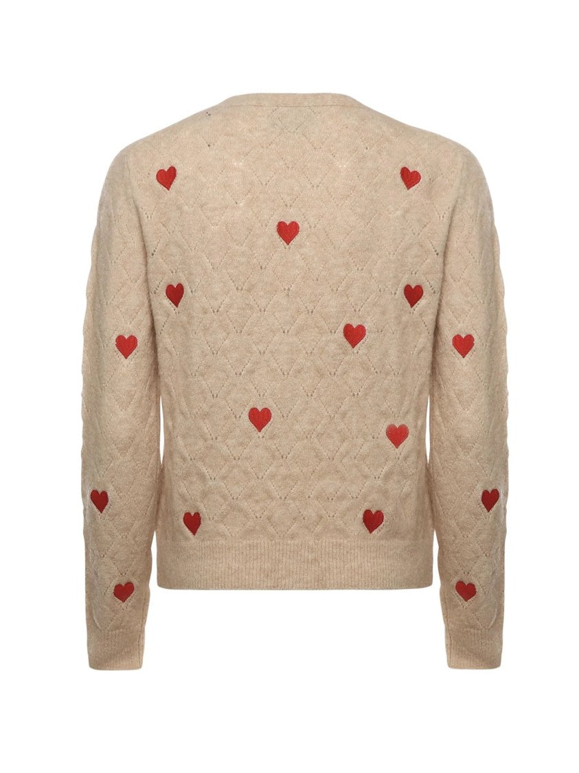 Mc2 Saint Barth Alpaca Knit Cardigan With Diamond Pattern