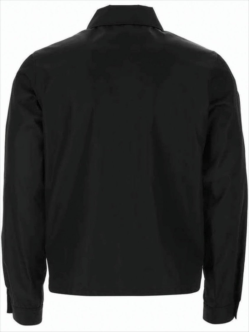 Prada Cropped Black Nylon Bomber Jacket
