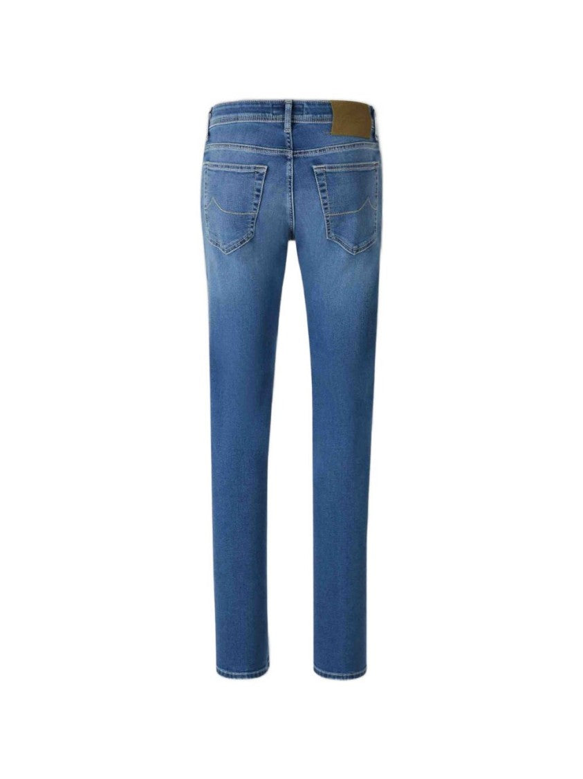 Jacob Cohen Slim-Fit Blue Wash Jeans With Five Pockets And Logo Detail