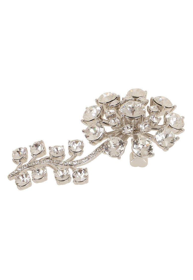 Self-Portrait Silver Crystal Flower Brooch