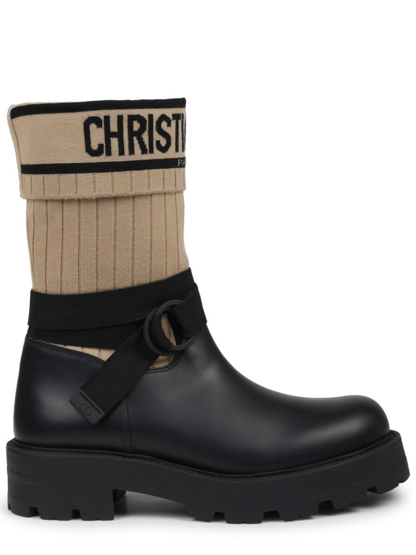 Dior D-Major Logo Leather Boots