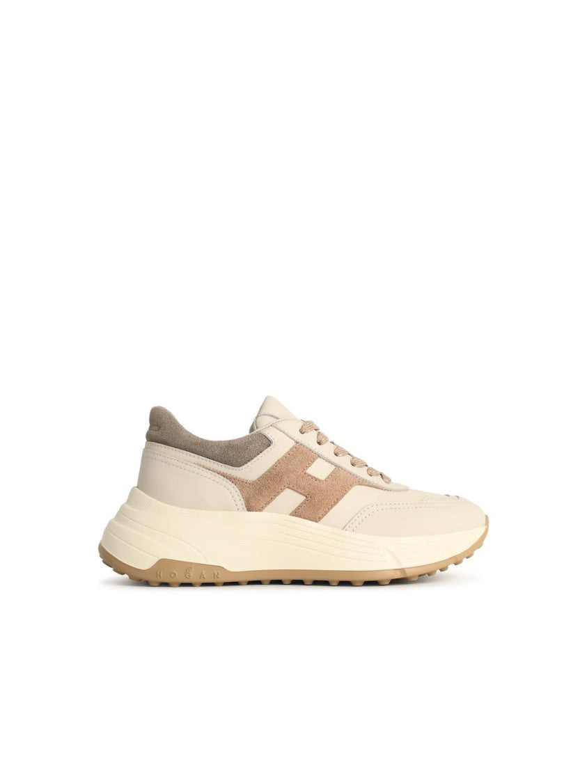 Hogan 'Hi-Fi' Cream Leather Sneakers