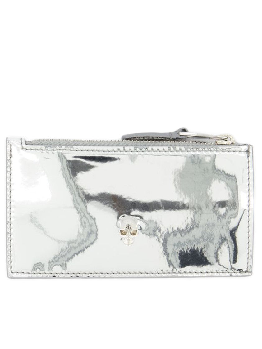 Alexander Mcqueen Small Skull Clutch - Silver