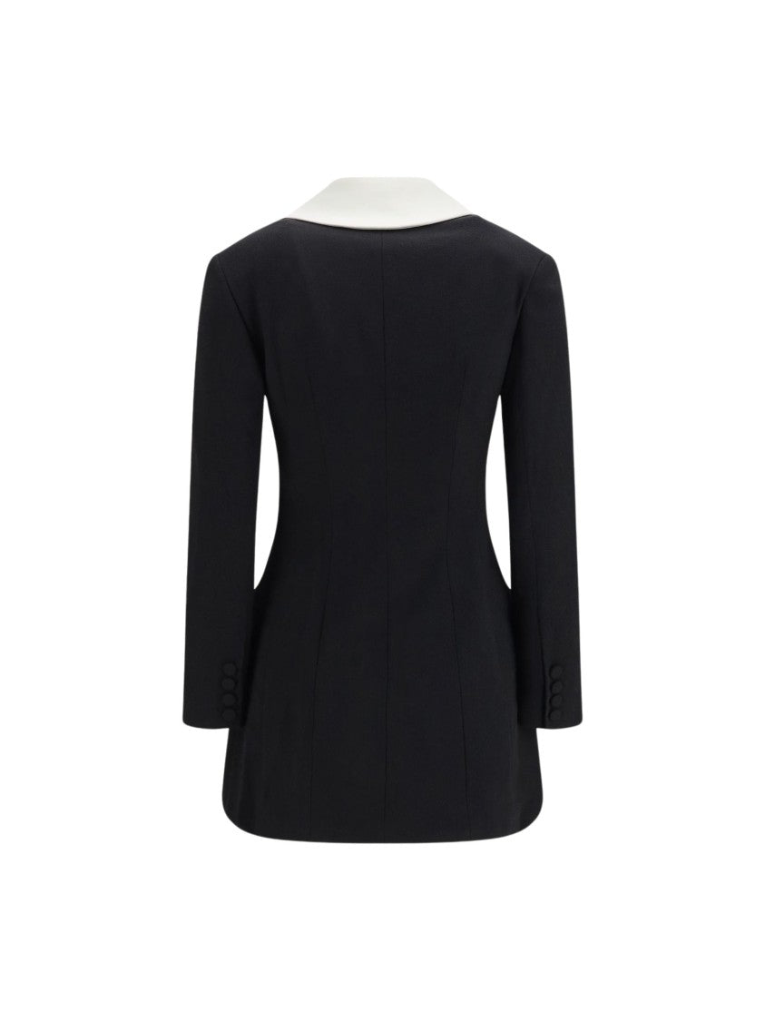 Self-Portrait Jewel Button Shawl Collar Mini Dress