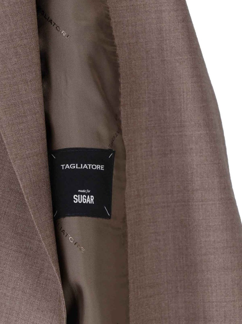 Tagliatore Double-Breasted Virgin Wool Suit With Peaked Lapels