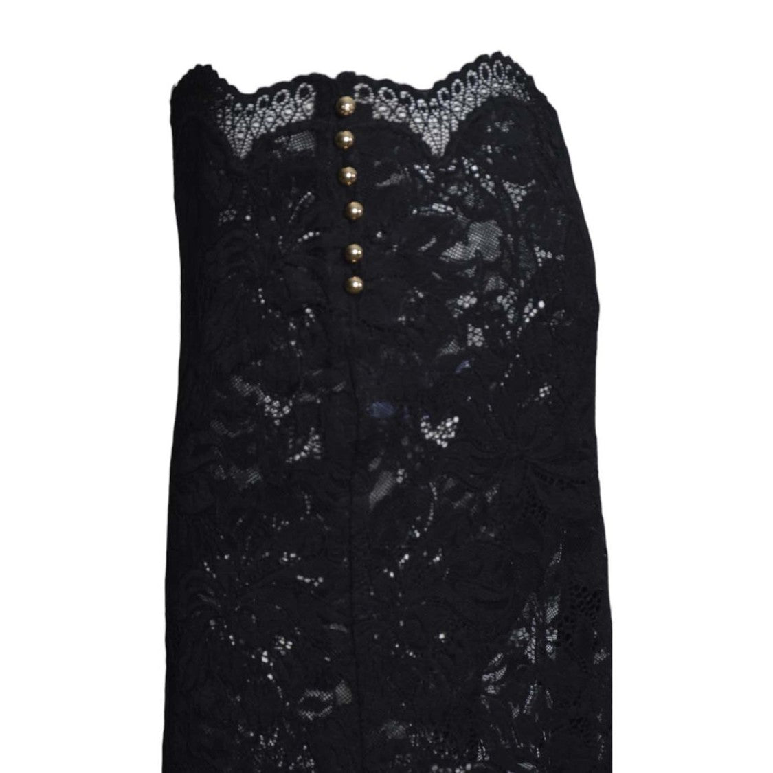 Rabanne Intricate Floral Lace Midi Skirt With Scalloped Hem