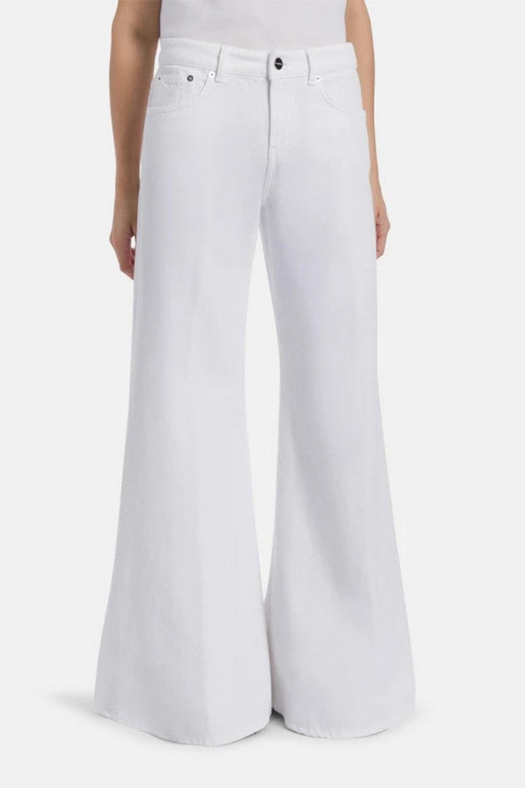 Dondup White Wide-Leg Flared Jeans