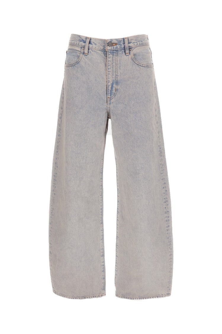 Frame High-Rise Flared Barrel-Leg Jeans In Rigid Cotton Denim