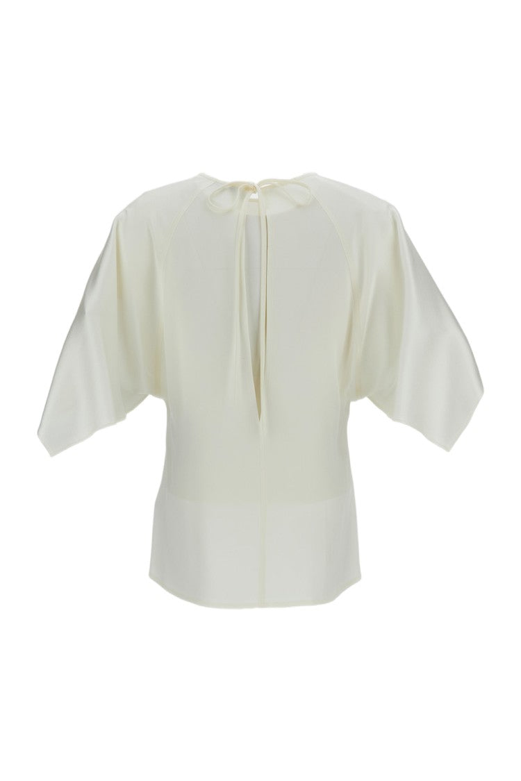 Stella Mccartney Cream Handkerchief Satin Batwing Top