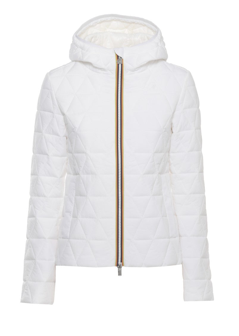 K-Way White Lil Diamond Quilted Jacket