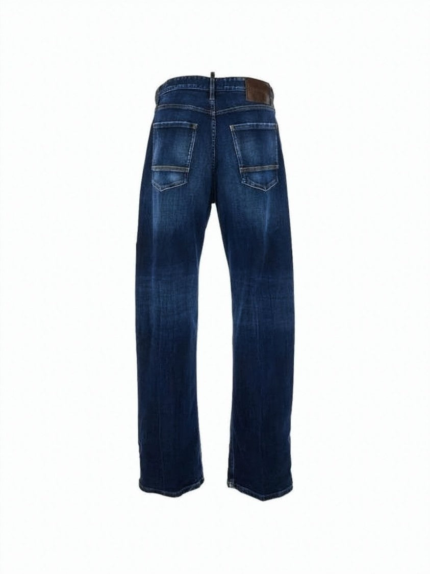 Dsquared2 Dark Blue Denim Straight-Leg Jeans