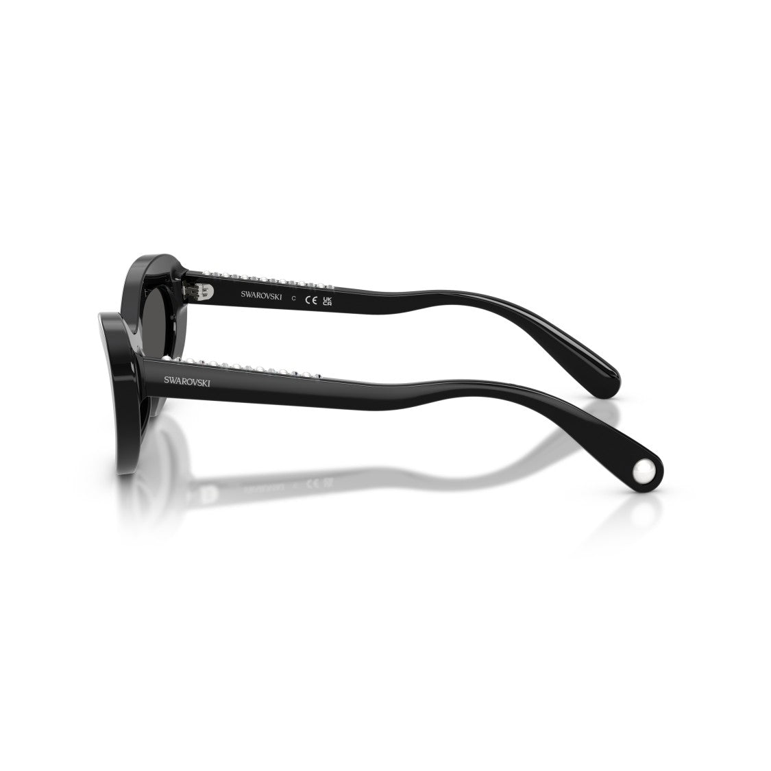 Swarovski 0Sk6061u Cat-Eye Sunglasses With Glossy Black Frame
