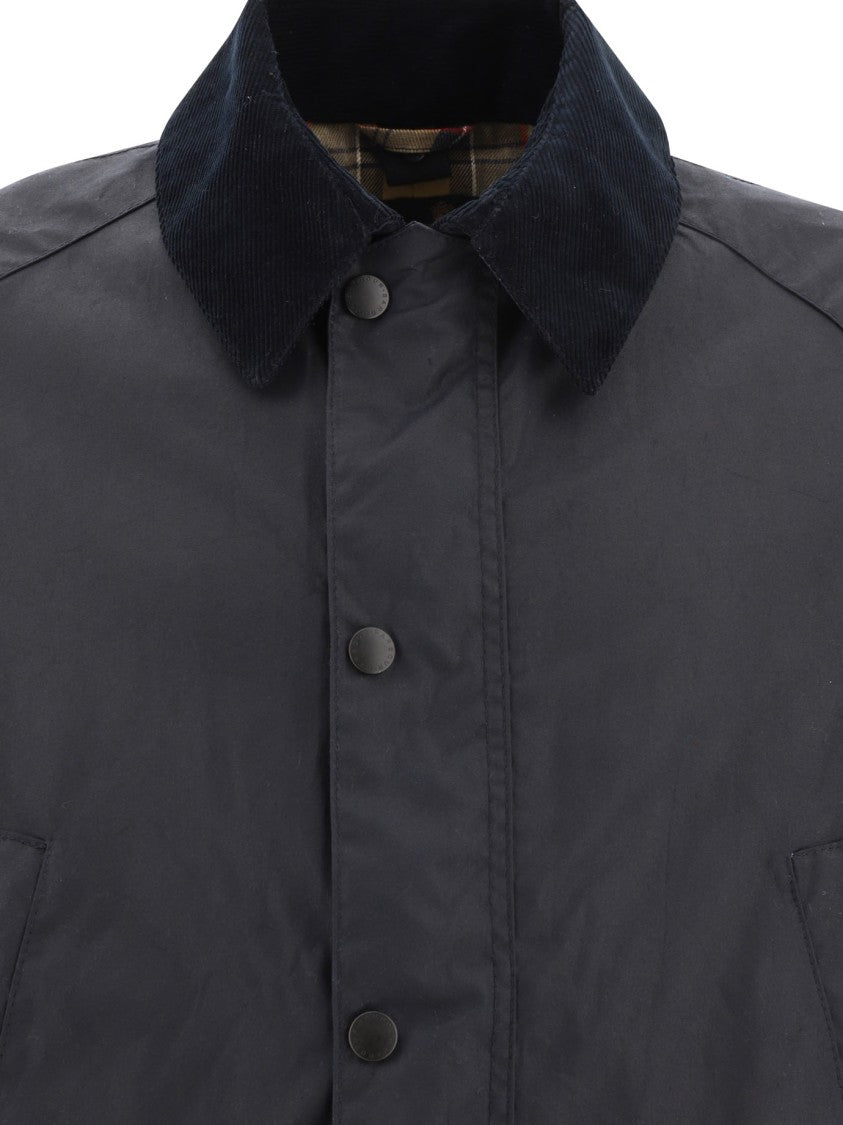 Barbour Waxed Cotton Barbour Jacket With Corduroy Collar And Timeless Design