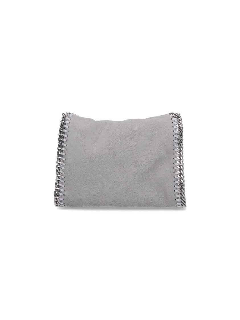 Stella Mccartney Grey Micro Falabella Silver Chain Fabric Tote Bag
