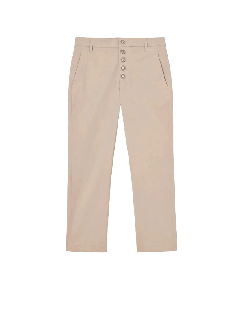 Dondup Neutral Nima Tailored Stretch Cotton Pants