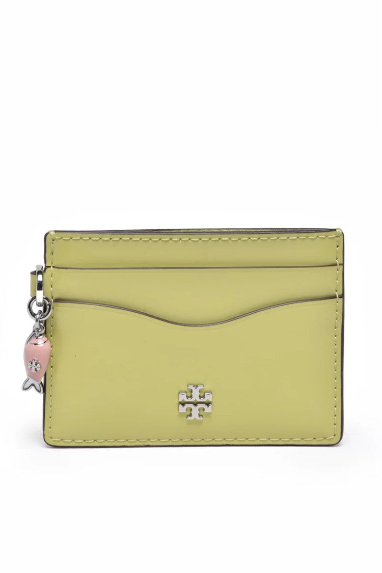 Tory Burch Green Calfskin Leather Cardholder