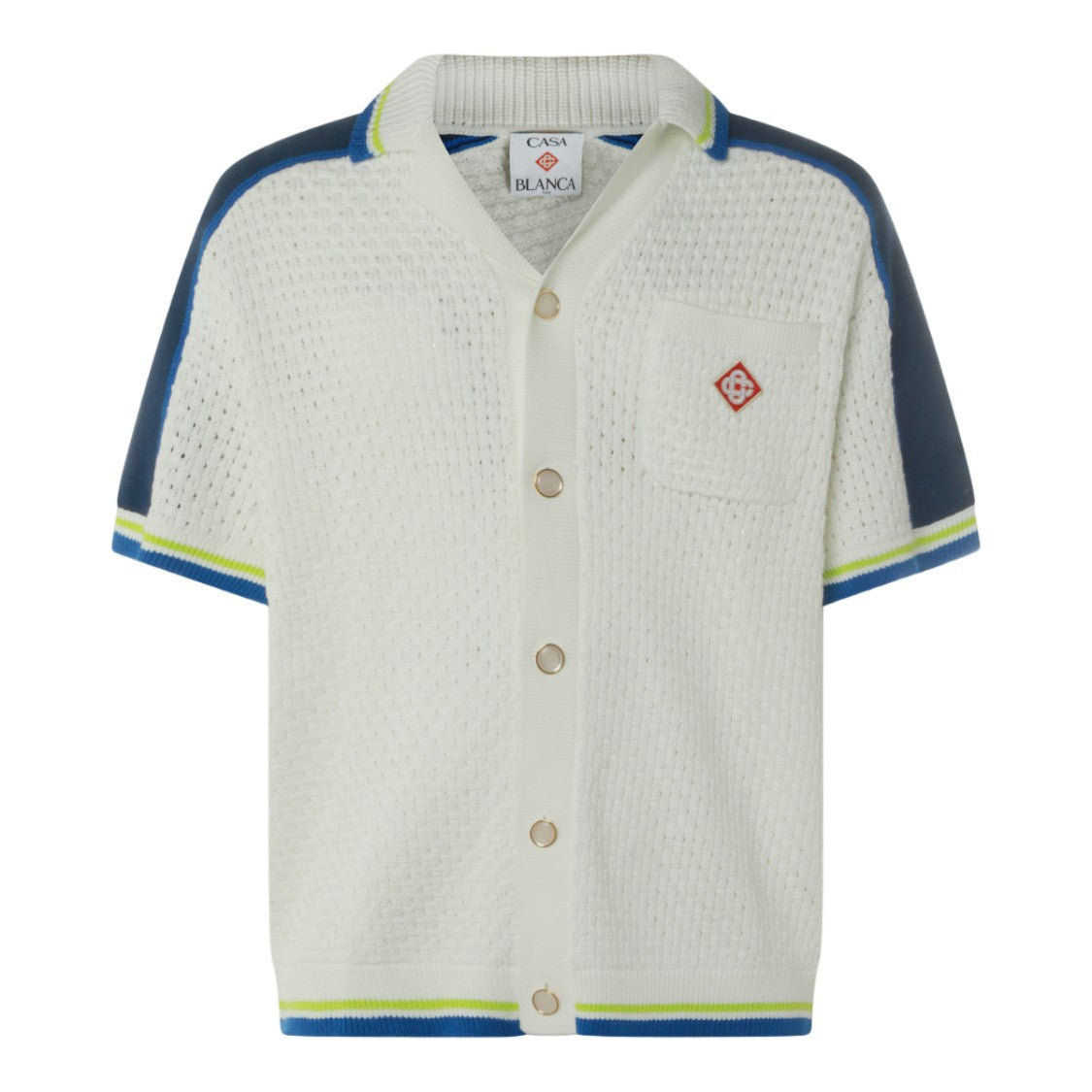Casablanca Textured Knit Casual Shirt With Contrasting Panels