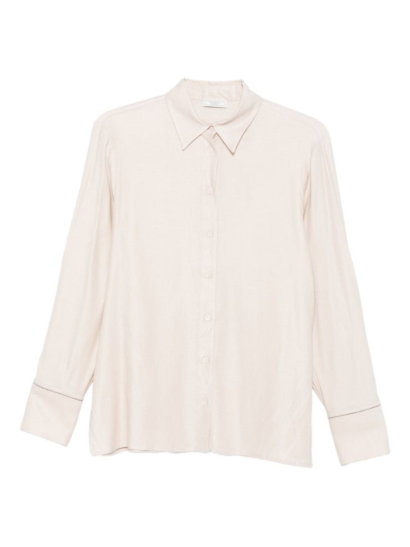 Peserico Refined Beige Shirt With Classic Collar