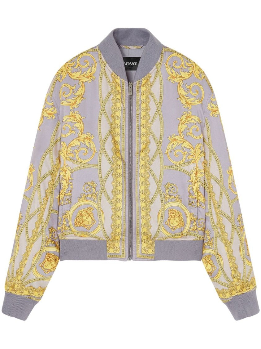 Versace Beluga Grey Baroque Print Jacket