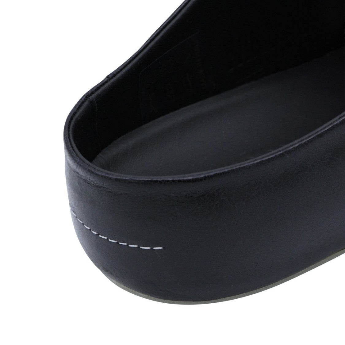 Mm6 By Maison Margiela Polished Slip-On Black Loafers With Rounded Toe