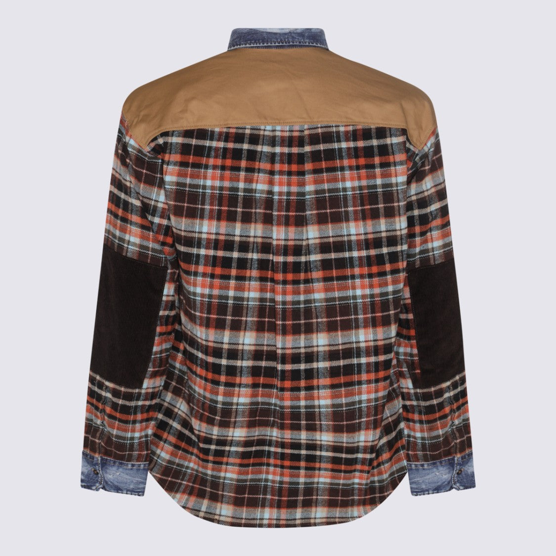 Dsquared2 Plaid Casual Shirt With Denim Accents